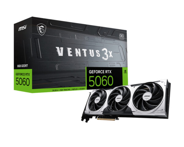 MSI GeForce RTX 5060 8G VENTUS 3X OC, 8 GB, GDDR7, 512 bit, Negru „GeForce RTX 5060 8G VENTUS 3X OC”