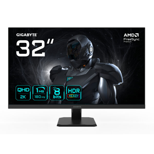 Monitor GIGABYTE GS32QA Gaming, 31.5 inch, SS IPS, QHD, 2560 x 1440, DisplayPort, HDMI, 180 Hz, 1 ms, Negru „GS32QA” (timbru verde 7 lei)