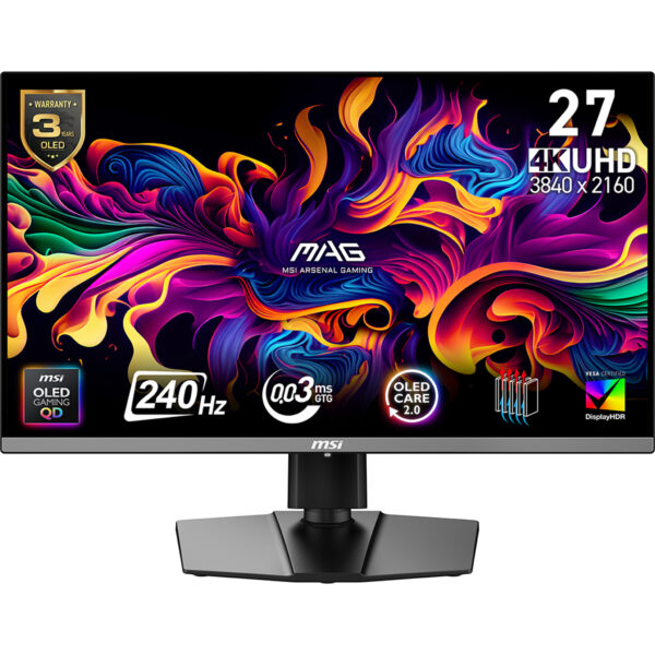 MSI MAG 272UP QD-OLED X24 26.5inch QD-OLED UHD 16:9 240Hz 0.03ms 2xHDM2.1 DP USB Type C Dpalt PD15W Pivot „MAG 272UP QD-OLED X24” (timbru verde 7 lei)