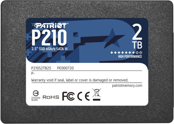 SSD PATRIOT P210, 2TB, 2.5 inch, S-ATA 3, 3D TLC Nand, R/W: 520/430 MB/s, „P210S2TB25”