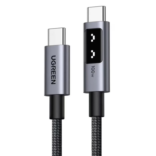 CABLU alimentare si date Ugreen, „L509”, Fast Charging Data Cable pt. smartphone, USB Type-C la USB Type-C 100W/5A, 0.5m, braided, gri „45612” (timbru verde 0.08 lei) – 6941876246120