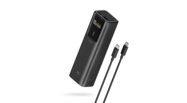 POWER BANK Cuktech P+ Series 1C1A, 10000mAh, 150W, 1 x USB; 1 x USB Type-C, digital display pt. status baterie, negru „CKPB100PGLBL” (timbru verde 0.98 lei)