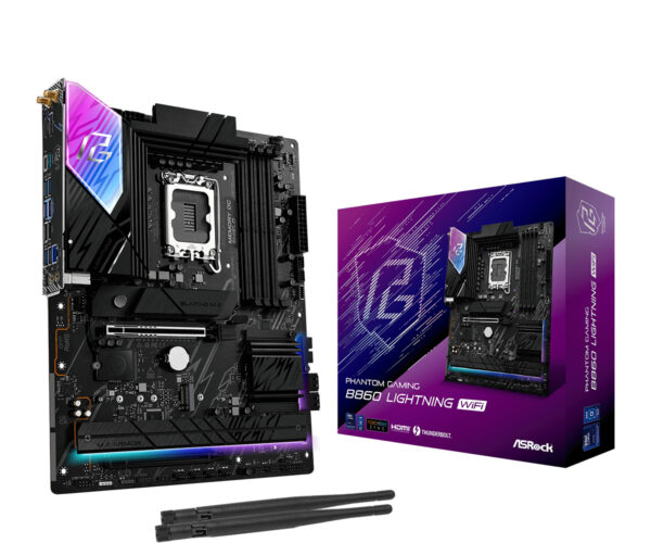 Placa de baza ASRock B860 Lightning WiFi 1851 ATX HDMI/DP/USB-C DDR5 „90-MXBR2-A0UAYZ”