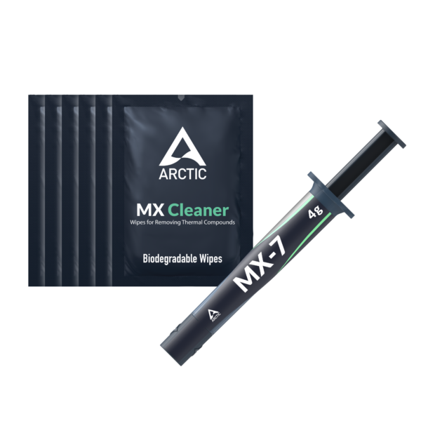 Pasta siliconica Arctic „MX-7″, 4g + 6 buc servetele MX Cleaner, densitate 2.9 g/cm3,”ACTCP00092A”