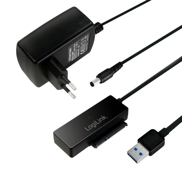 ADAPTOR LOGILINK USB 3.0 la SATA, 5Gbps, pana la HDD 10TB, alimentare ext. 12V/2A, black, „AU0050”