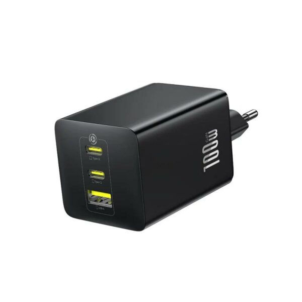 INCARCATOR retea Baseus EnerFill FE11, Quick Charge 100W, 2 x USB Type-C, 1 x USB, negru „P10182102123-00” (timbru verde 0.18 lei) – 6932172690632