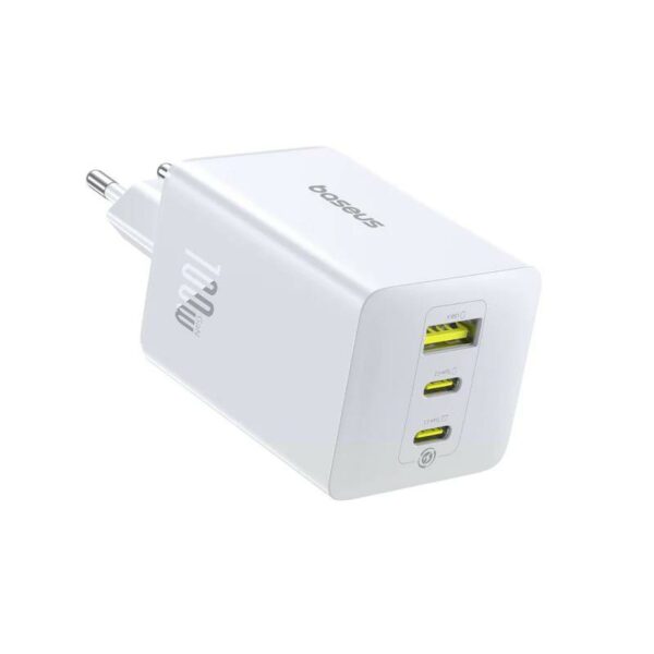 INCARCATOR retea Baseus EnerFill FE11, Quick Charge 100W, 2 x USB Type-C, 1 x USB, alb „P10182102213-00” (timbru verde 0.18 lei) – 6932172690649