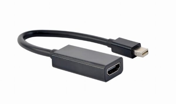 ADAPTOR video SPACER, Mini-DisplayPort (T) la HDMI (M), rezolutie maxima 4K (3840 x 2160) la 30Hz, 0.15m, black,”SPVC-mDPM-HDMIF-4K30-0.15 „
