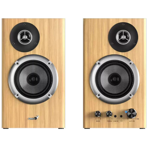 BOXE GENIUS 2.0, bluetooth, RMS: 50W (2 x 25W), bass control, treble control, mufa casti, Line-in 3.5mm, pine wood, „SP-HF1812BT” „31730055403” (timbru verde 4.00 lei)