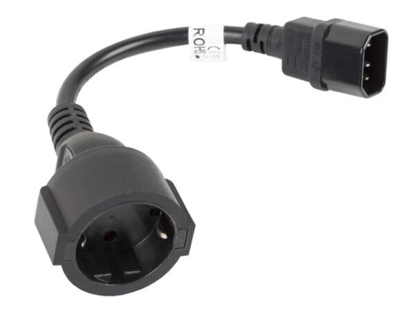 Cablu adaptor IEC 320 C14 UPS 20 cm ng „CA-C14E-10CC-0018-BK” (timbru verde 0.18 lei)
