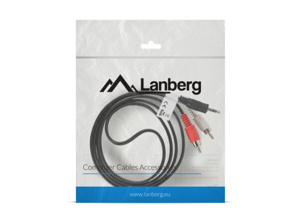 Cablu audio LANBERG 1.5 m – Jack-RCA „CA-MJRC-10CC-0015-BK” (timbru verde 0.08 lei)
