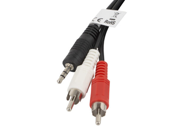 Cablu audio LANBERG 2 m – Jack-RCA „CA-MJRC-10CC-0020-BK” (timbru verde 0.08 lei)