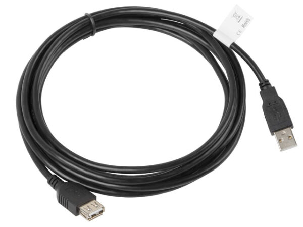 Cablu USB-A M/F 2.0 3 m negru „CA-USBE-10CC-0030-BK” (timbru verde 0.08 lei)