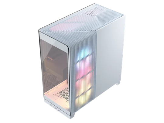 Carcasa Corsair Frame 4500X LX-R RGB, Mid Tower, cu 3 ventilatoare incluse 120mm LX-R RGB, Alb „CC-9011317-WW” (timbru verde 0.32 lei)