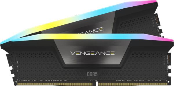 Corsair Vengeance RGB, 16GB, KIT 2 x 8GB, DDR5, 5200MHz, C40, 1.25V, Intel XMP, Negru „CMH16GX5M2B5200C40”