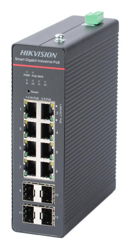 HK SWITCH POE 8 PORTURI SMART MANAGED „DS-3T1512HP-SI-8P4FKIT(75W)” (timbru verde 2 lei)