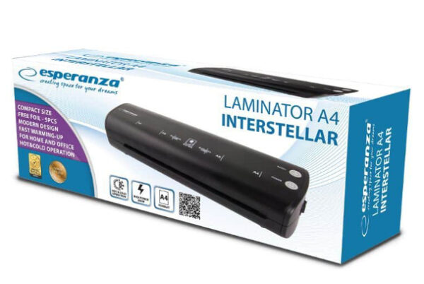 Laminator Esperanza Interstellar EFL004 A4 265W Negru „EFL004” (timbru verde 11 lei)