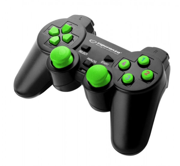 Gamepad Esperanza Warrior EGG102G cu vibratii Usb PC Verde „EGG102G” (timbru verde 0.8 lei)