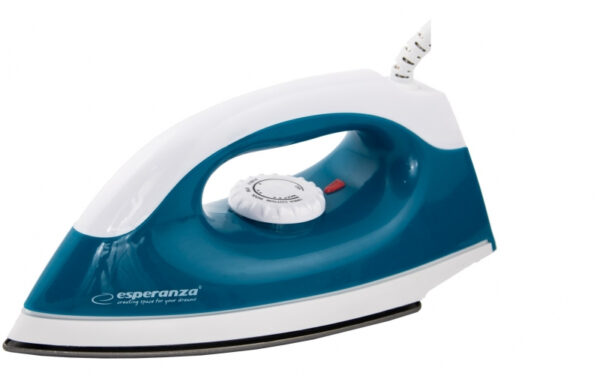 Fier de calcat Esperanza Smoother EHI001 compact ideal pentru calatorie 1200W Alb/Albastru „EHI001” (timbru verde 2 lei)