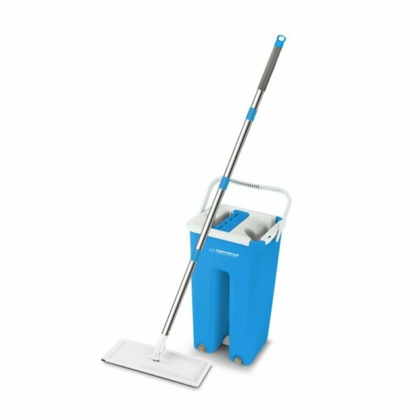 Set mop+galeata Esperanza Perfect Clean 002 EHS004 125cm cap mobil microfibra Alb/Albastru „EHS004”