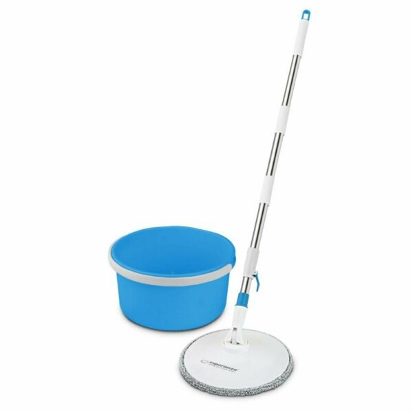 Set mop rotativ Esperanza Spin Mop EHS007 cu galeata si storcator rotire 360 grade Alb/Albastru „EHS007”
