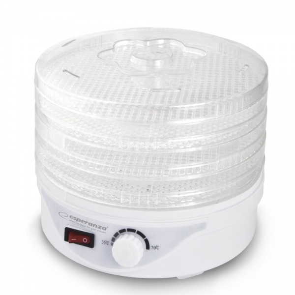 Deshidrator pentru alimente Esperanza Delicatesse EKD003 250W 4 tavi Alb „EKD003” (timbru verde 0.8 lei)