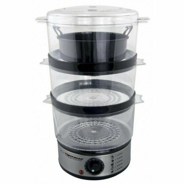 Aparat de gatit cu aburi Esperanza Volcano EKG009 400W 7.5l Negru „EKG009” (timbru verde 4 lei)