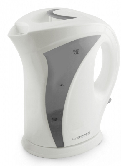 Fierbator electric Esperanza Iguazu EKK018E 2200W 1.7l Alb/Gri „EKK018E” (timbru verde 0.8 lei)