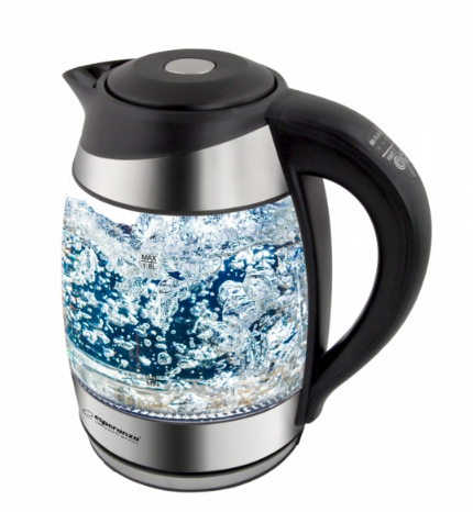 Fierbator electric Esperanza Seine EKK026 2200W 1.7 litri LED Negru „EKK026” (timbru verde 0.8 lei)