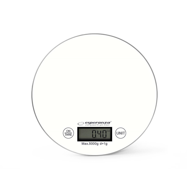 Cantar de bucatarie Esperanza Mango EKS003W max. 5kg Alb „EKS003W” (timbru verde 0.8 lei)