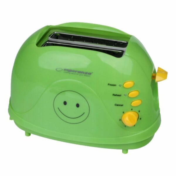 Prajitor de paine Esperanza Smiley EKT003 2 imagini toast 750W 3 in 1 Verde „EKT003” (timbru verde 2 lei)