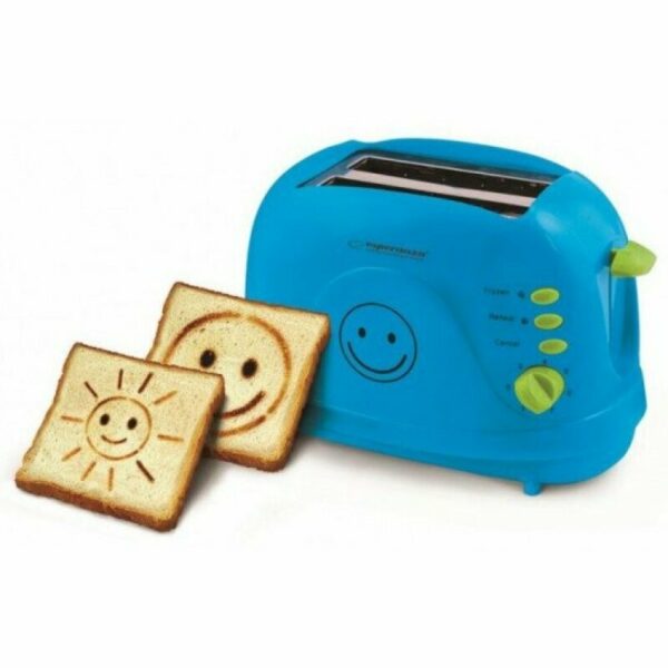 Prajitor de paine Esperanza Smiley EKT003B 2 imagini toast 750W 3 in 1 Albastru „EKT003B” (timbru verde 2 lei)
