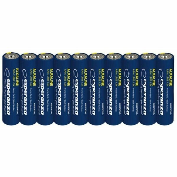 Baterii Alcaline Esperanza EZB115 AAA 10 buc Folie „EZB115” (timbru verde 0.8 lei)