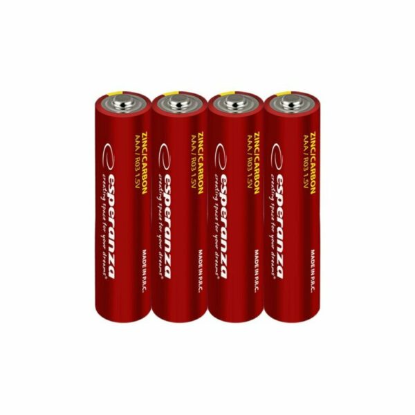 Baterii Zinc-carbon Esperanza EZB206 AAA 4 buc Folie „EZB206” (timbru verde 0.32 lei)