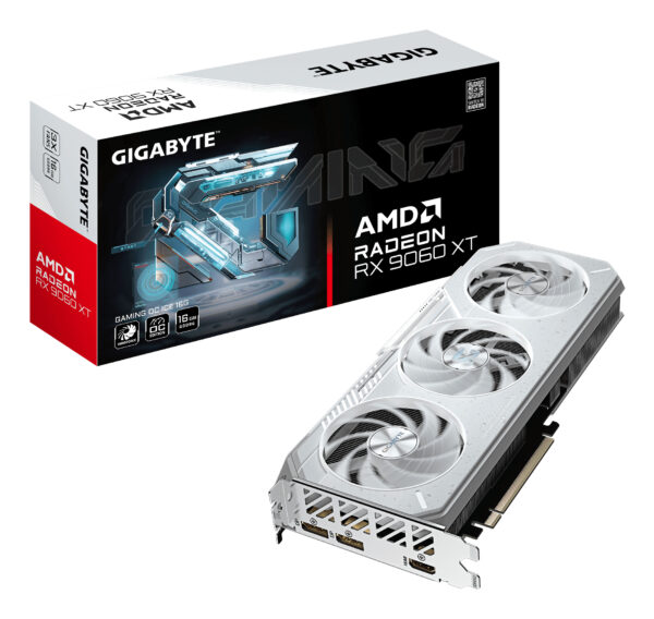 GIGABYTE Radeon RX 9060 XT GAMING OC ICE 16G, GDDR6, 128-bit, Alb „GV-R906XGAMINGOCICE-16GD”