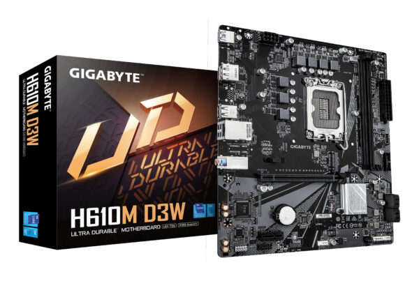 Placa de baza GIGABYTE H610M D3W DDR4, LGA1700, mATX, Negru „H610M D3W”