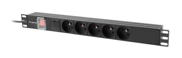 Unitate alimentare PDU 19″, 5 prize ng „PDU-05E-0200-IEC-BK” (timbru verde 0.8 lei)