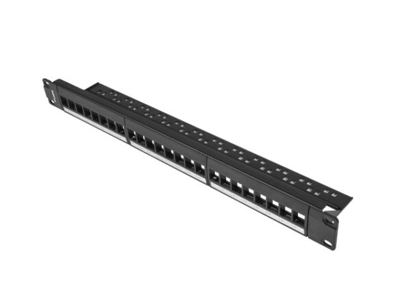 Patch panel gol 24 porturi 1U negru „PPKS-1024-B”