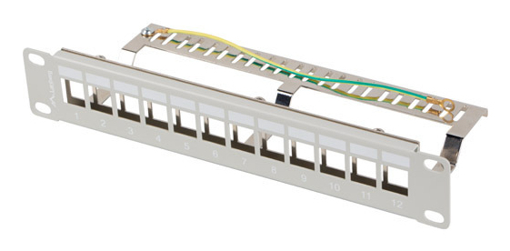 Patch panel gol 12 porturi 1U 10″ gri V2 Lanberg „PPKS-9212-S”