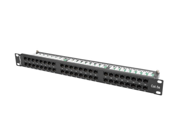 Patch panel 48 porturi 1U Cat.5e UTP ng „PPU5-1048-B” (timbru verde 0.08 lei)