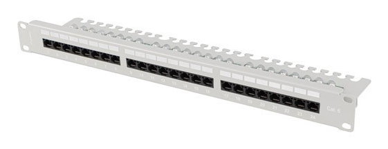 Patch panel 24 porturi 1U Cat.6 UTP gr „PPU6-1124-S” (timbru verde 0.08 lei)