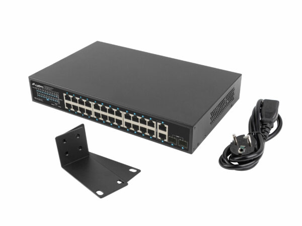 Switch Lanberg 24x Gigabit Ethernet 250W „RSGE-24P-2GE-2S-250” (timbru verde 2 lei)