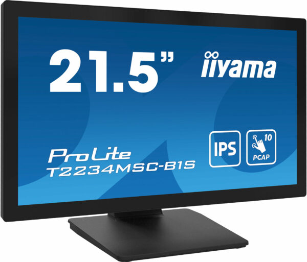 IIYAMA Monitor LED T2234MSC-B1S 22″ Full HD 10pt touchscreen featuring IPS 350 cd/m2 1000:1 8ms projective capacitive VGA HDMI DP „T2234MSC-B1S” (timbru verde 7 lei)