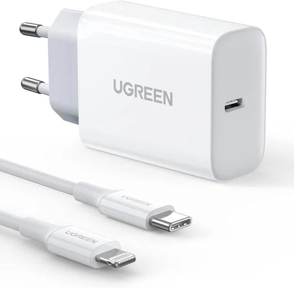 INCARCATOR retea Ugreen, „CD137” Quick Charge 20W, 1 x USB Type-C 5V/3A, certificat MFi, alb „50698” (timbru verde 0.18 lei) – 6957303856985