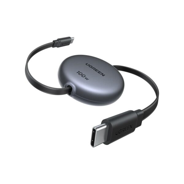 CABLU alimentare si date Ugreen, „L531”, Fast Charging Data Cable pt. smartphone, USB Type-C la USB Type-C 100W, retractabil 1m, gri „65905” (timbru verde 0.08 lei)