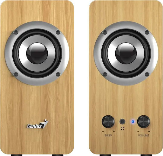 BOXE GENIUS 2.0, RMS: 10W (2 x 5W), bass control, mufa casti, Line-in 3.5mm, pine wood, „SP-HF400” „31730058401” (timbru verde 4.00 lei)