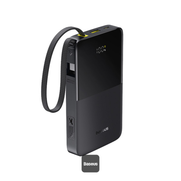 POWER BANK Baseus EnerFill FC51 Bipow2 Pro, 10000mAh, 22.5W, 1 x USB Type-C, 1 x USB, cablu integrat USB Type-C 22cm, negru, „E0027600” (timbru verde 0.98 lei) – 6932172691875