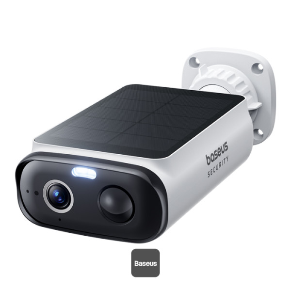 CAMERA IP Exterior Baseus S1 Lite, 2K, 2304 x 1296, panou solar cu acumulator integrat durata viata pana la 210 zile, unghi pana la 145 grade, IP67, dist. IR 30 m, tip lentila fixa 3 mm, 3 Mpx, wireless, slot SD card, „S0003300” (timbru verde 0.8 lei