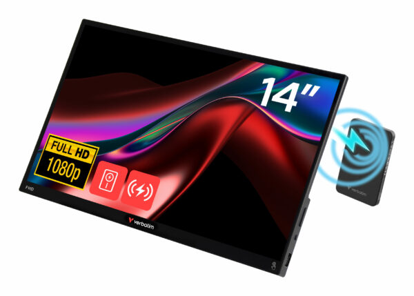 Monitor tactil portabil Verbatim 14″, wireless power supply „32088” (timbru verde 7 lei)