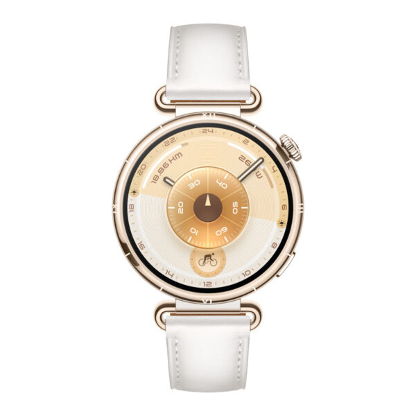 Smartwatch Watch GT 6, 41MM, Gold Stainless Steel Case, White Composite Leather Strap „55020FTN” (timbru verde 0.18 lei)